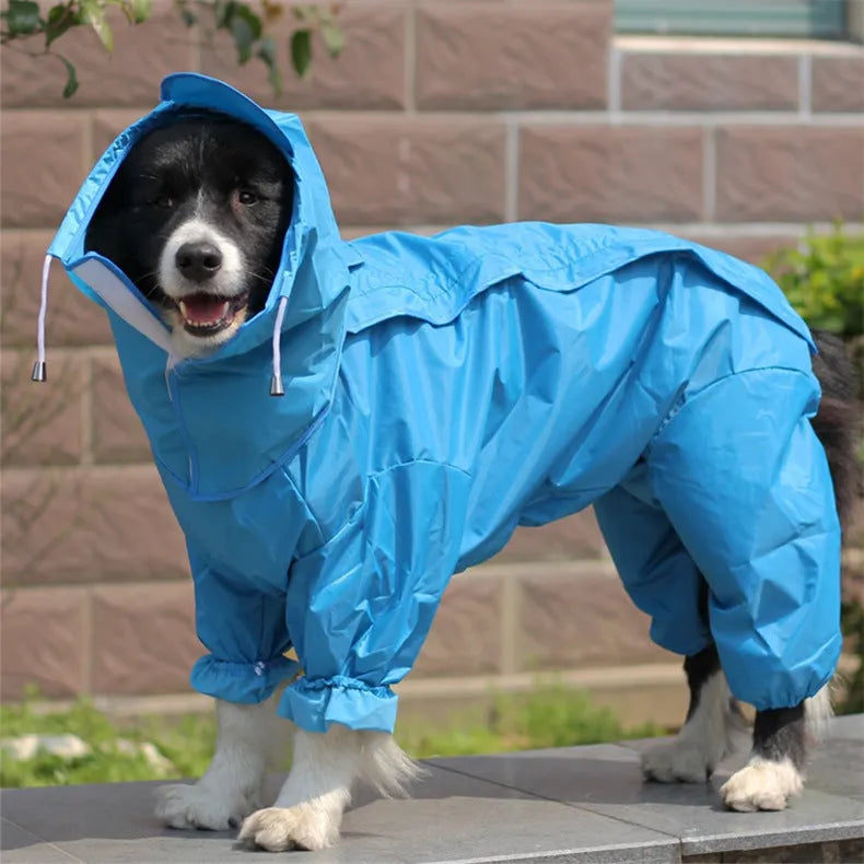 All-inclusive PU dog raincoat in blue, camouflage green, camouflage pink, green, red or yellow, sizes 12 to 30