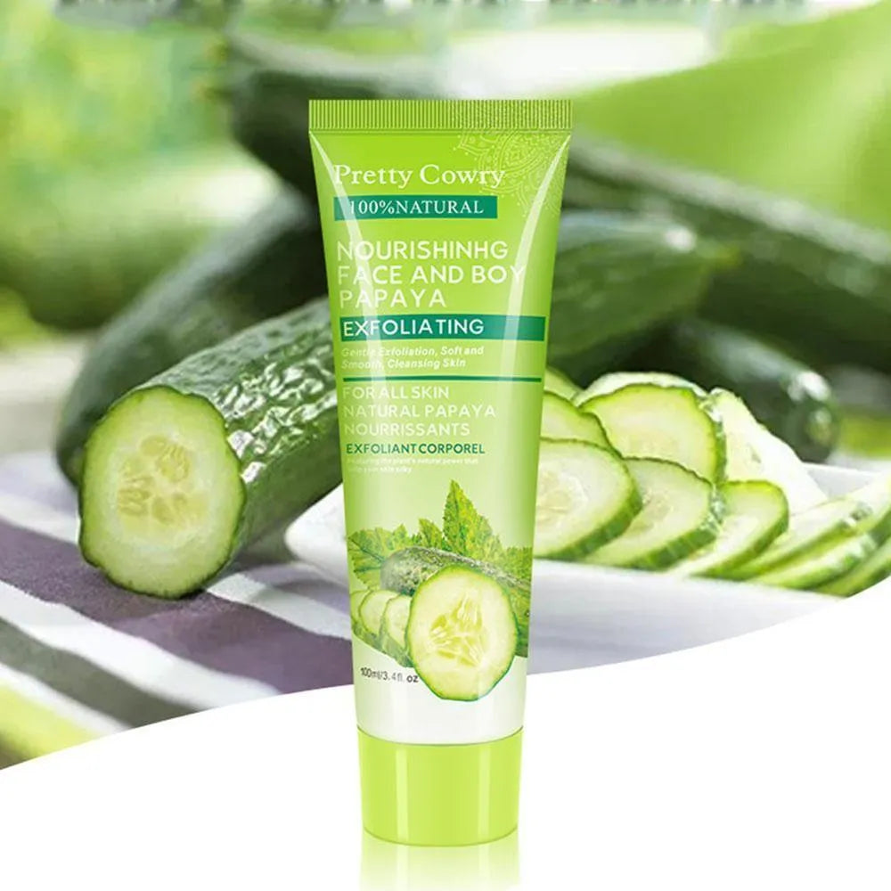 Papaya coconut cucumber facial exfoliating gel cream 100ml tube for deep cleansing and hydration