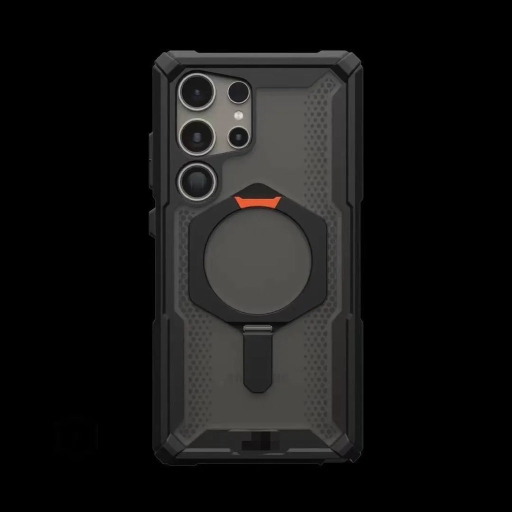 Drop-resistant magnetic suction phone case with bracket for Samsung S25 Ultra, black