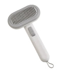 Large pet hair removal comb with stainless steel blades and ABS handle in light grey colour