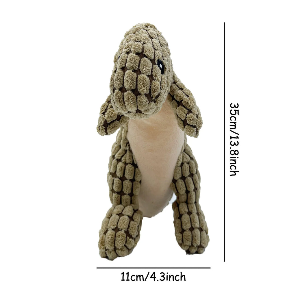 Sound-making bite-resistant dog toy in grey, green and orange colour options