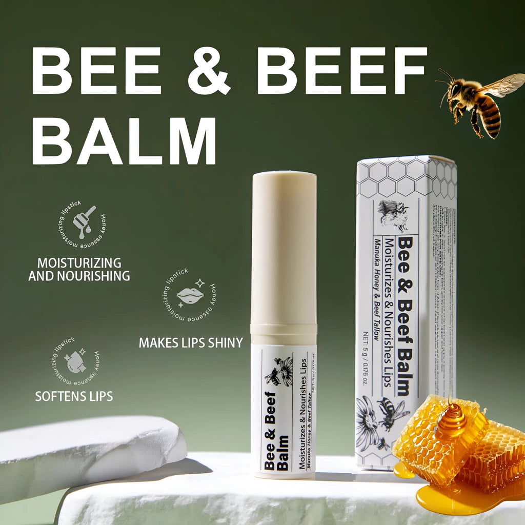 Organic grass-fed butter lip balm in 83mm tall tube with 5g content