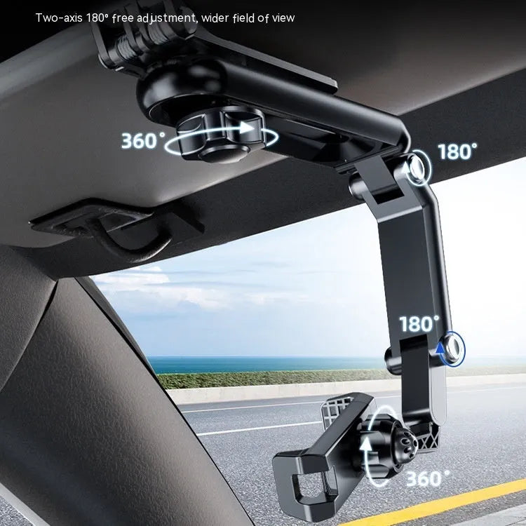 Car mobile phone holder bracket with clip for dashboard or windscreen mounting in black and green colour