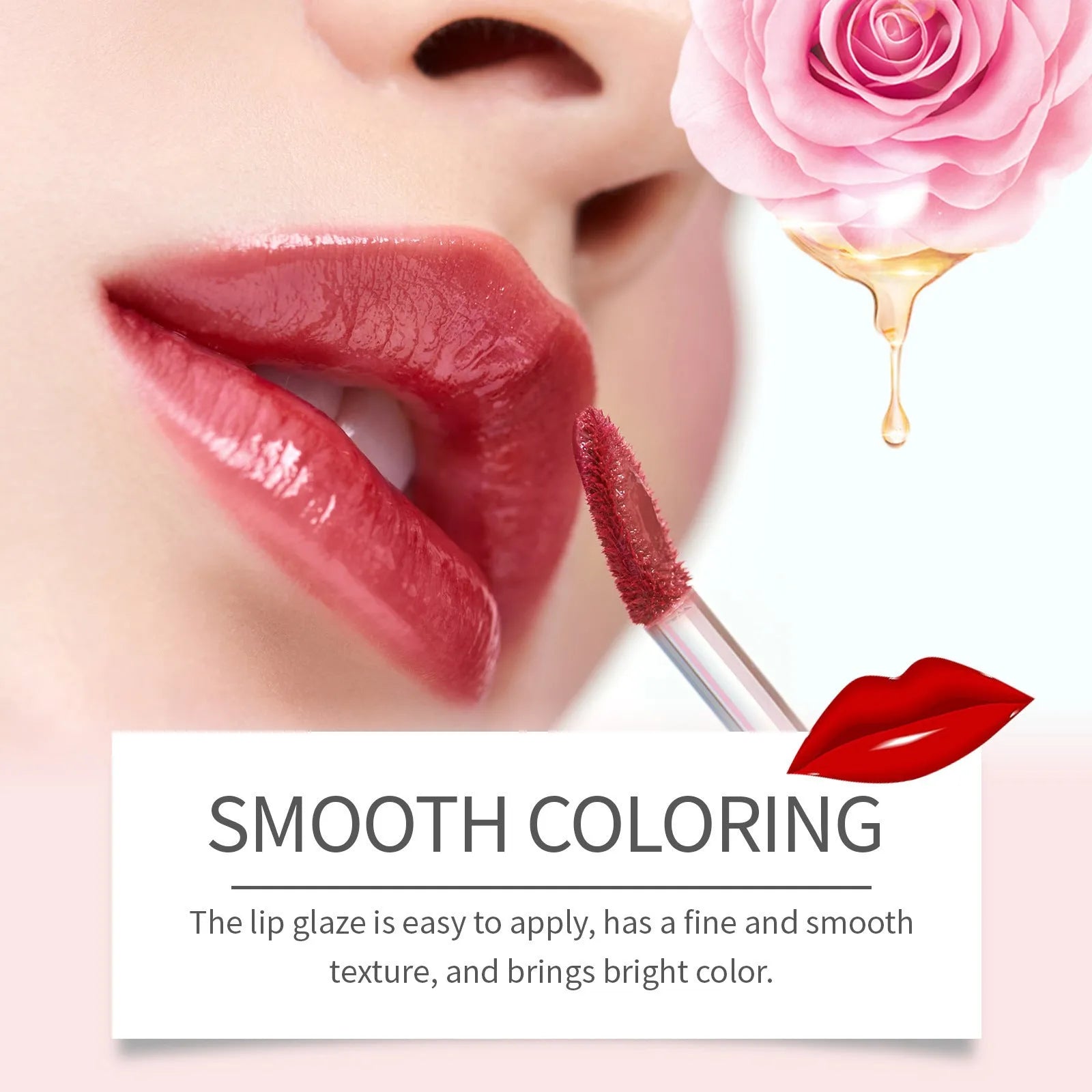 Double-headed lip liner and lip lacquer pen showing two applicators with shade options Black Coffee Truffle, Fragrant Attack, Oat Almond.
