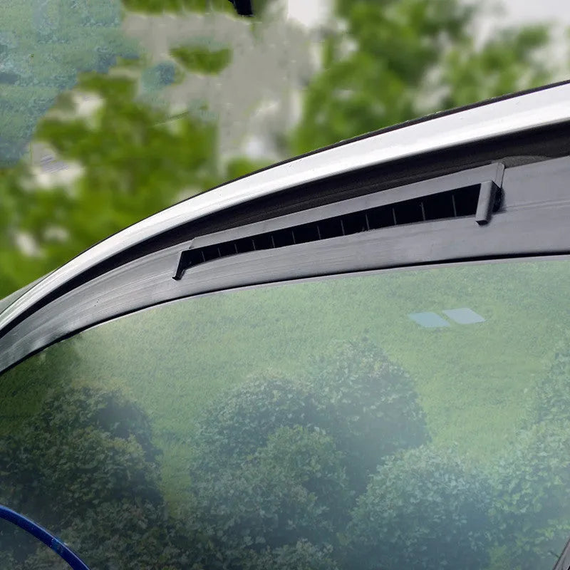 Black and white car ventilation fan with USB cable for vehicle interior air circulation