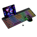 Wireless keyboard and mouse combo set with luminous keys and integrated card slot