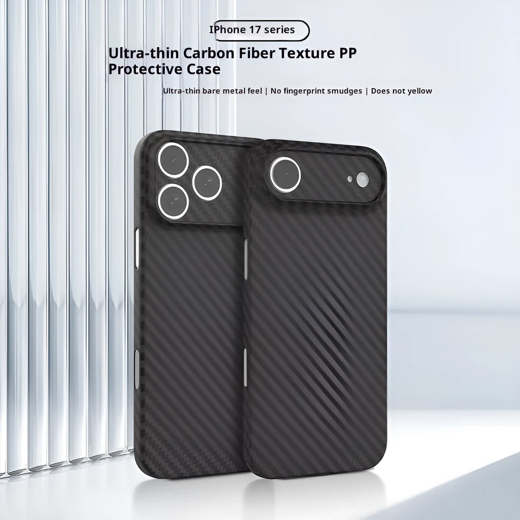 Kevlar carbon fibre texture PP phone case for iPhone in Pure Black colour