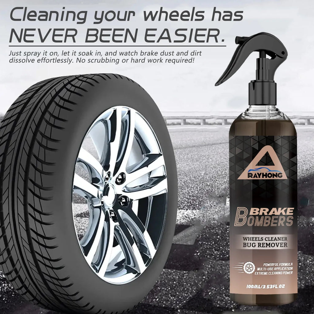 Car brake cleanser bottle with sponge towel for automotive rust removal and polishing