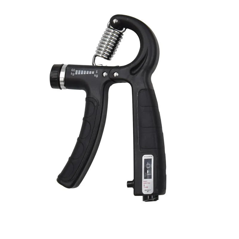 Adjustable hand-muscle developer spring grip in black for professional finger strength training