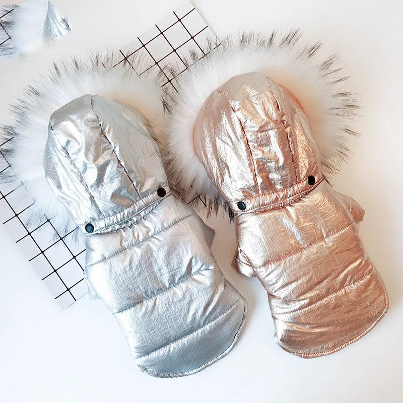 Gold padded cotton dog winter coat for small to large dogs sizes S to 3XL