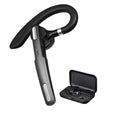 Black mono ear Bluetooth headset with a hanging ear hook design