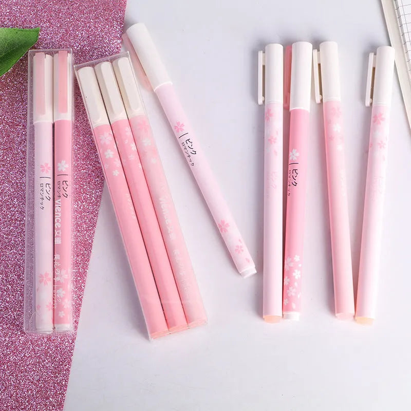 Sakura gel pen set showing 0.35mm and 0.5mm tip sizes in plastic refillable design
