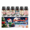 Christmas essential oil set with six 10ml bottles of different holiday fragrances