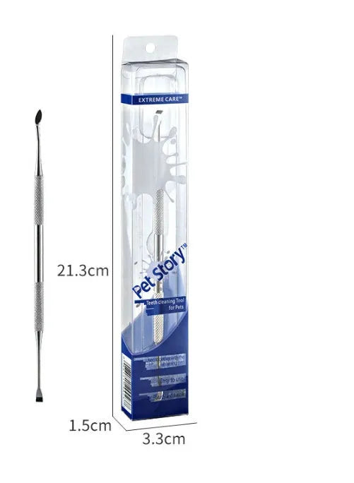 White Pet Beauty Pen stainless steel tool for cleaning pet teeth and removing calculus and tartar