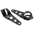 7-inch universal motorcycle headlight with integrated LED turn signals in black housing with black bracket
