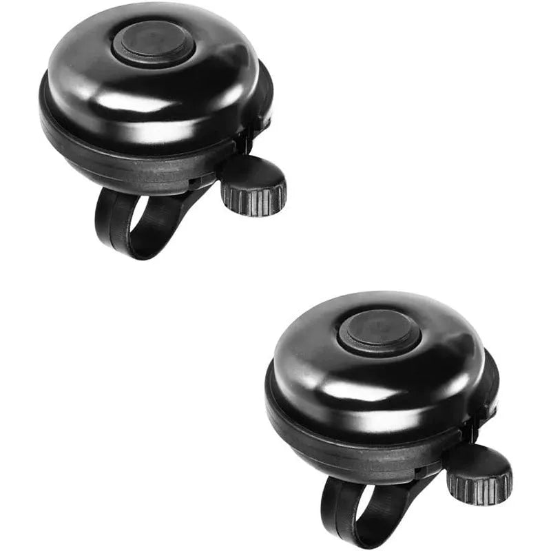 Black ABS flat bicycle bell with 58mm diameter for mountain bike handlebar mounting