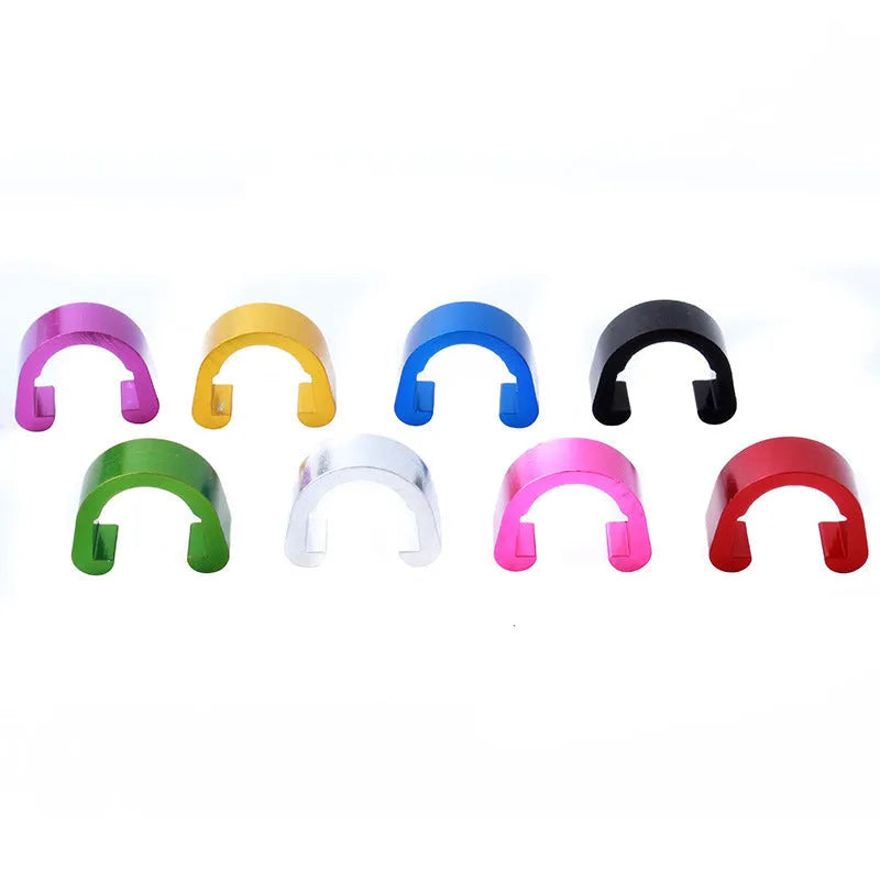 Aluminium alloy C-shaped buckle in multiple colours, showing dimensions of 10.2mm by 13mm by 5mm.