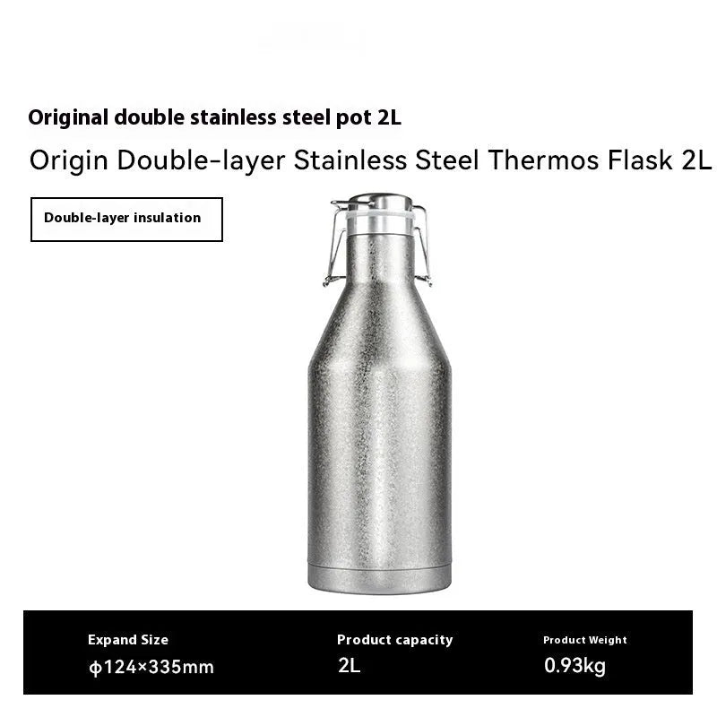 Stainless steel thermal pot with large capacity for outdoor portable use