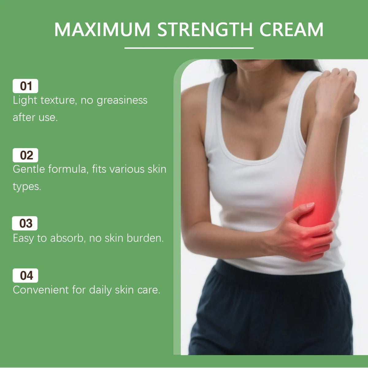 Body Soothing Cream 100g tube with allantoin, ginseng root extract, and windbreak root extract, fragrance-free.
