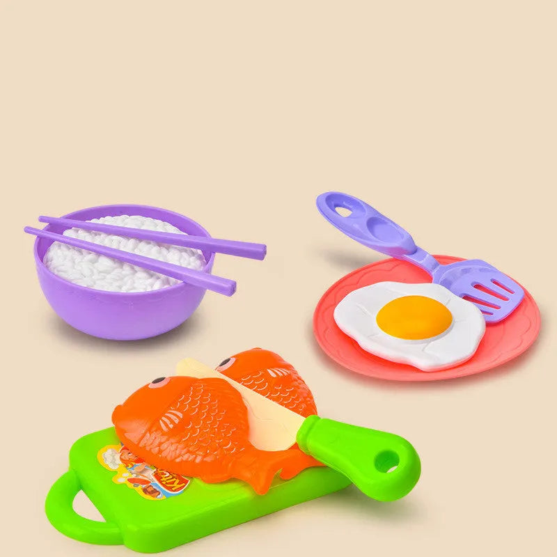 Children's plastic play house kitchen toy with simulation induction cooker for infants