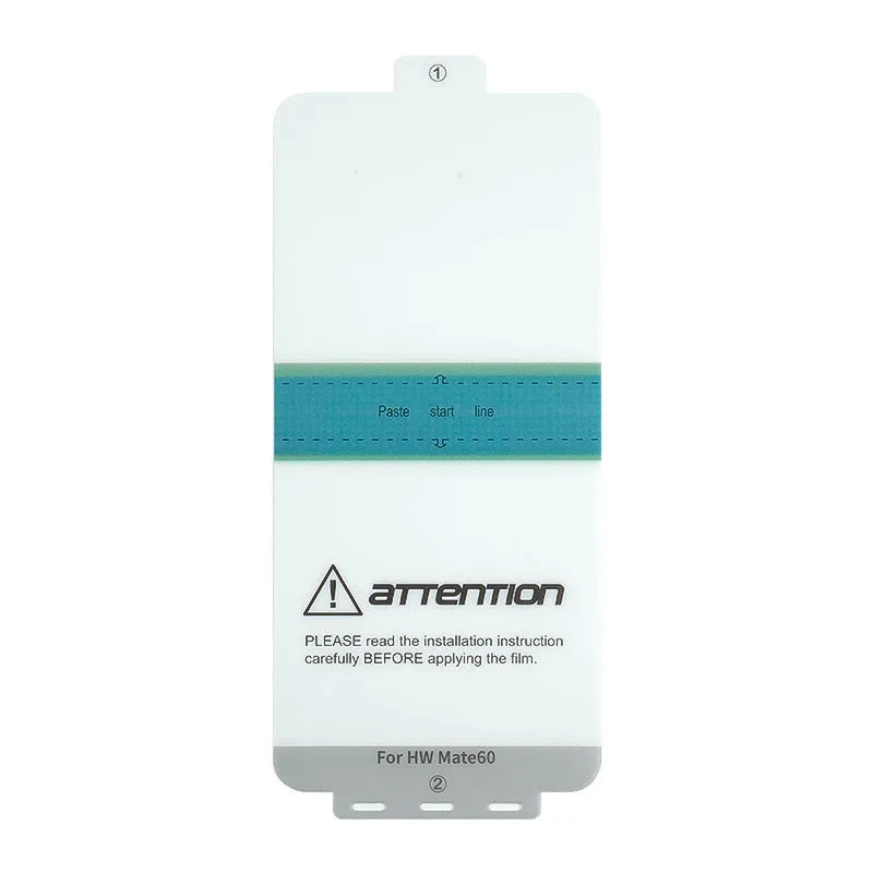Huawei Mate60 Pro TPU screen protector kit with application tools on a white background.
