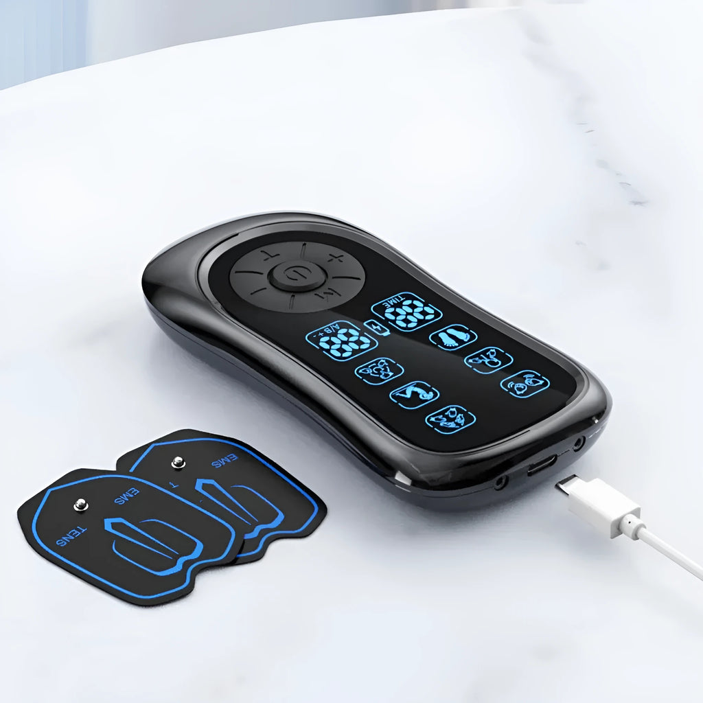 802 rechargeable pulse massage patch pair with washable hydrogel electrode plates