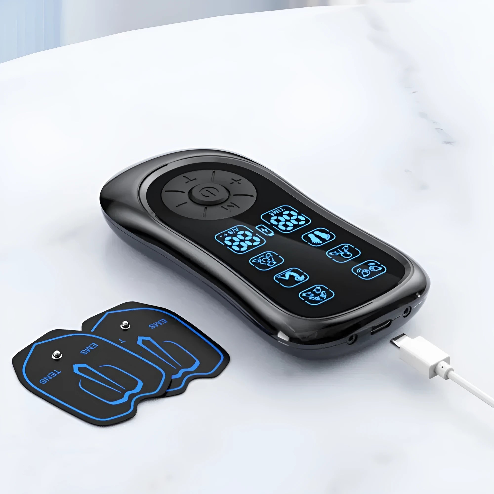 802 rechargeable pulse massage patch pair with washable hydrogel electrode plates