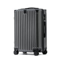 Hard-shell aluminium frame suitcase in ABS PC with universal wheels and USB port in avocado green colour.