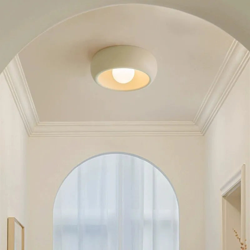 Creative cream entrance ceiling lamp with 30cm diameter and iron construction