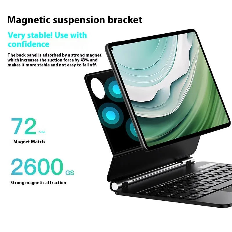 Huawei Matepad Pro 11 magnetic wireless keyboard cover in black colour with PU leather protective case