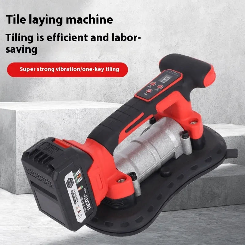 21V automatic tile laying machine with adjustment unit for tiles from 30cm to 200cm, includes batteries and charger