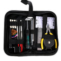 Black guitar repair tool kit case for instrument maintenance