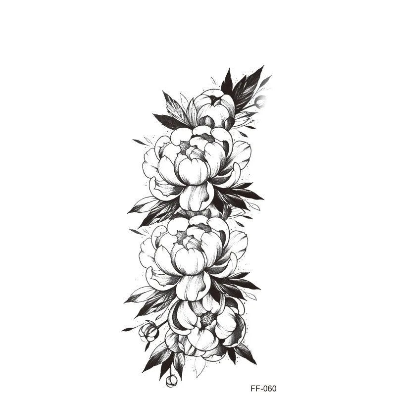 Plain flower geometry waterproof transfer tattoo sticker in FF58 style on skin