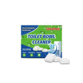 Pack of 12 fizzy toilet bowl cleaner tablets with mint scent in a clear wrapper against a white background.
