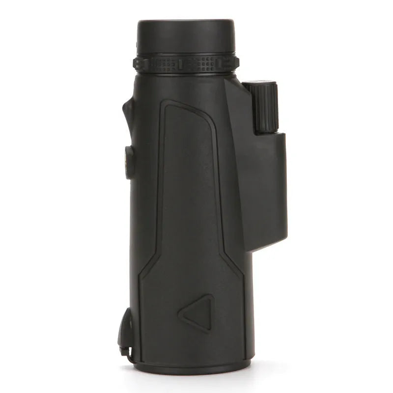Black 20x50 monocular telescope showing objective lens and eyepiece