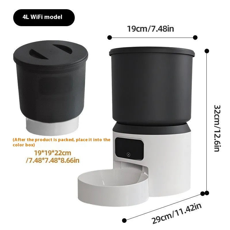 4-litre automatic pet feeder with digital control panel and stainless steel food bowl