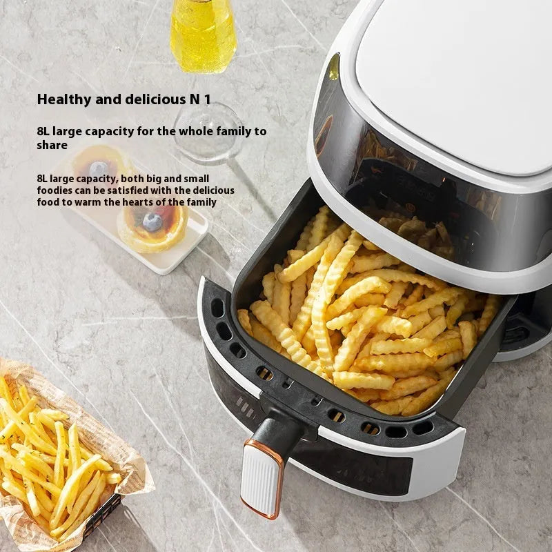 Home Visual Touch Screen Large Capacity Air Fryer with 8L capacity and colour touch screen controls