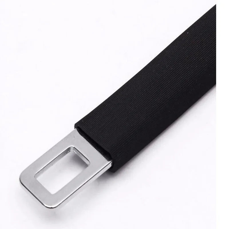 Black car seat belt extender 250mm length model 805 with polyester webbing and steel buckle
