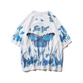 Tide men's short-sleeved cotton T-shirt with butterfly graphic, black or white, sizes M-XXL
