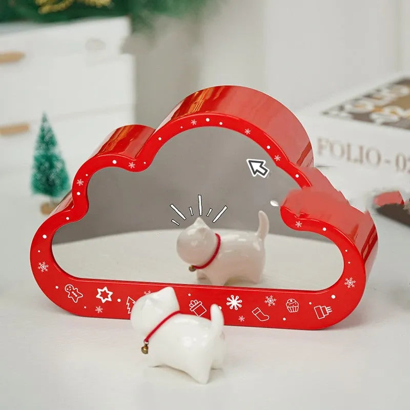 Christmas building block cloud night lamp with decorative mirror frame and LED table light