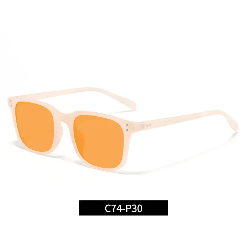 Orange tinted anti-blue light and UV protection glasses with a TR90 frame shown in one of the available colour options.