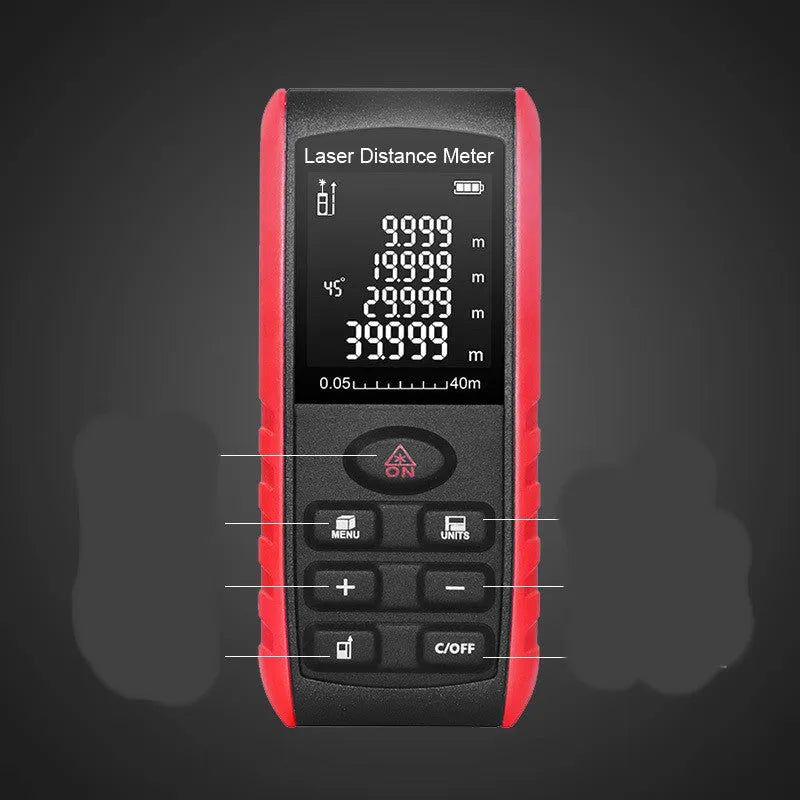 E Series handheld laser distance meter with infrared measuring capability for decoration projects