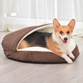 Brown removable cloth dog kennel bed for small to medium dogs