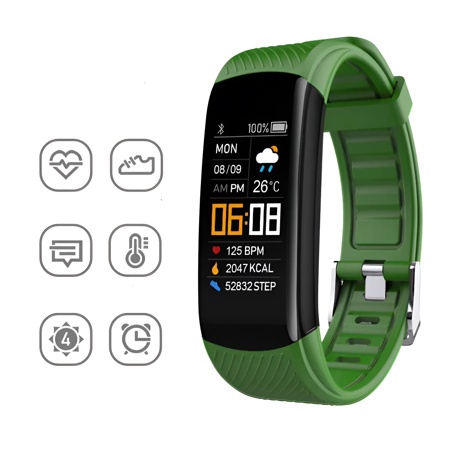 C5S smart fitness bracelet with a black TPU strap and a 0.96-inch touchscreen display.