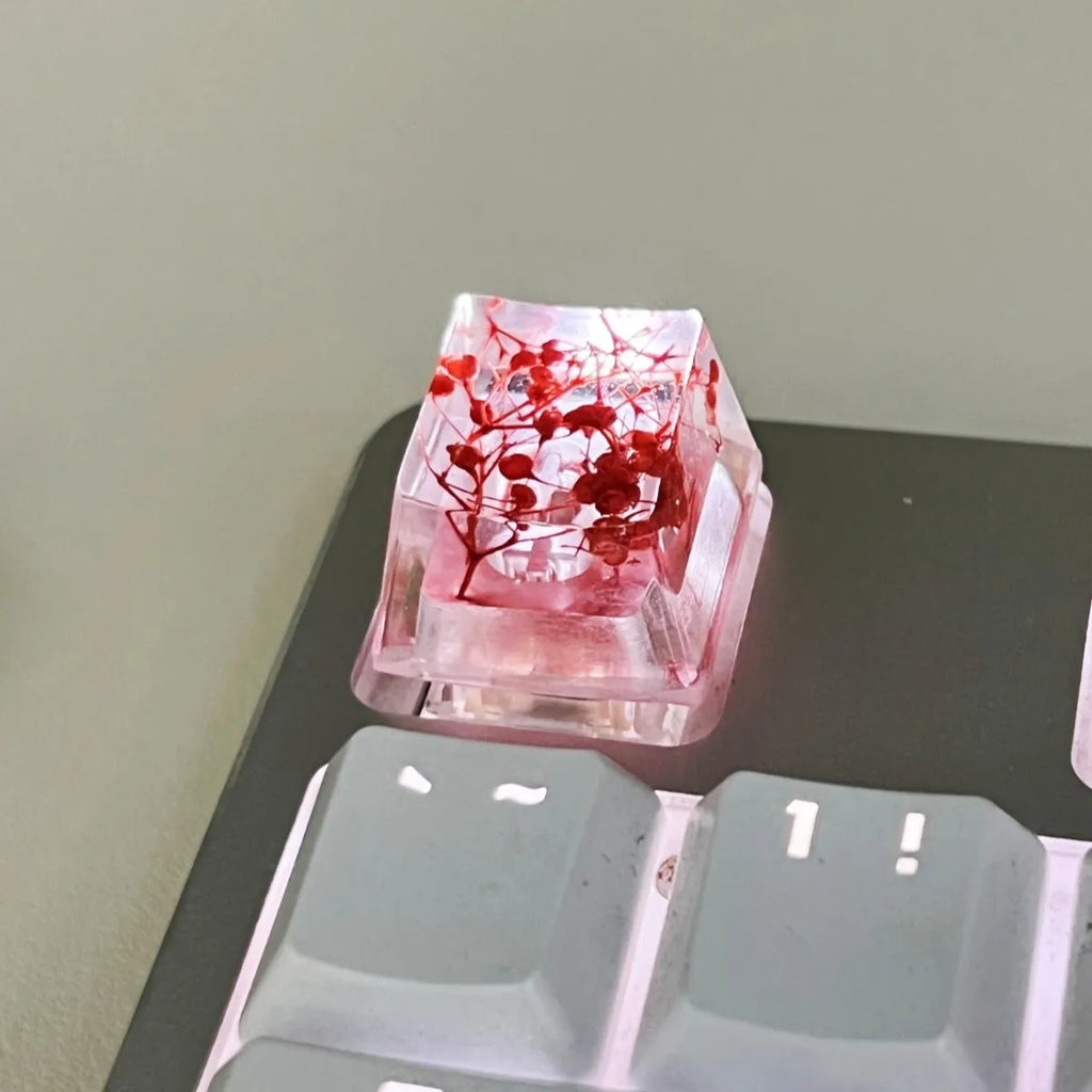 Transparent resin starry sky artisan keycap for Cherry MX mechanical keyboards in multiple colours