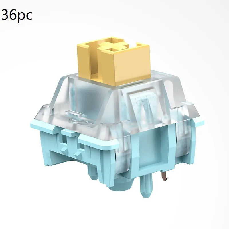 36 Sea Salt Lemon PRO silent tactile mechanical keyboard switches with MX-compatible 5-pin stems
