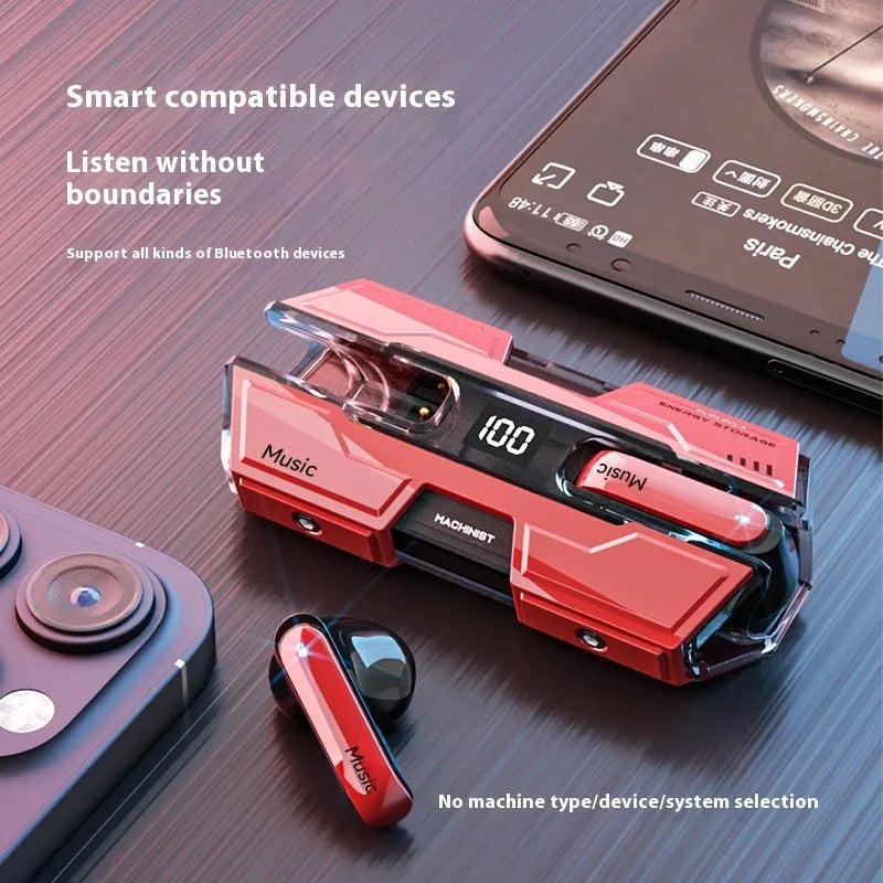 Long Battery Life Armor Bluetooth Headset in casual style with PC ABS build, black colour