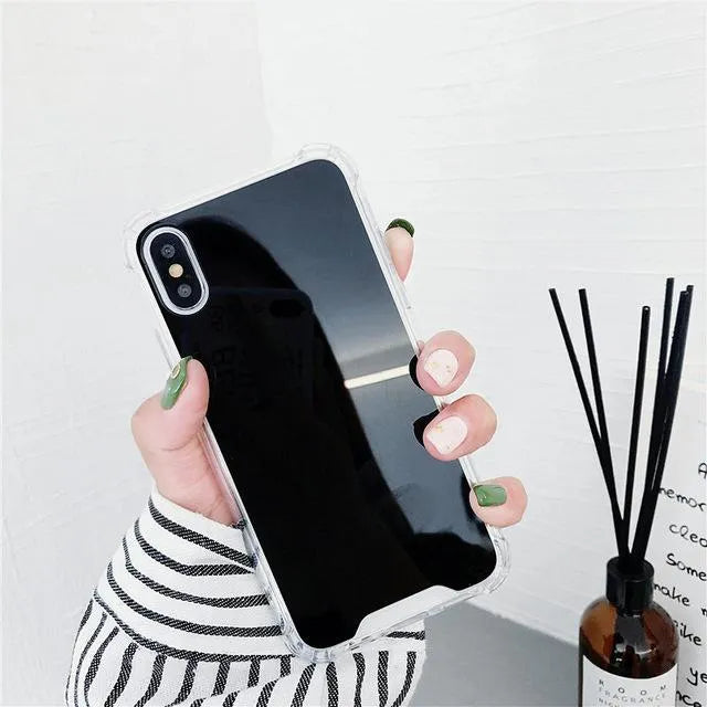 Mirror finish TPU phone case for iPhone shown in multiple colour options