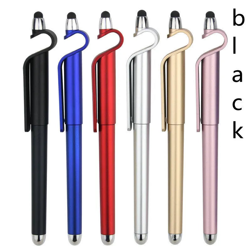 Multifunctional touchscreen pen with 0.5mm tip and mobile phone holder in corporate gift packaging