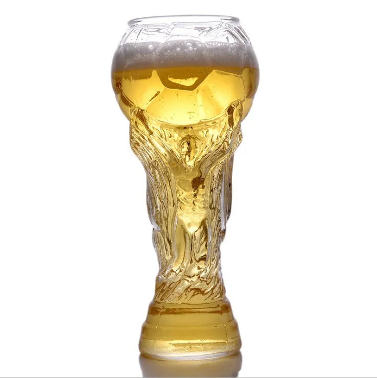 Hercules transparent beer cup with football design 450ml glassware